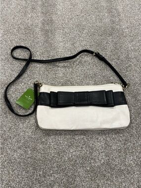 NEW kate spade Black and Cream Bow Accent Crossbody